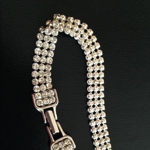 Swarovski mesh bracelet, 7”, 3 rows of crystals